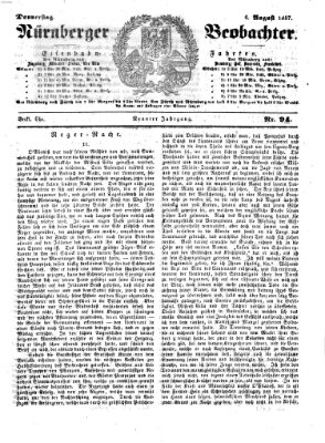 Nürnberger Beobachter Donnerstag 6. August 1857