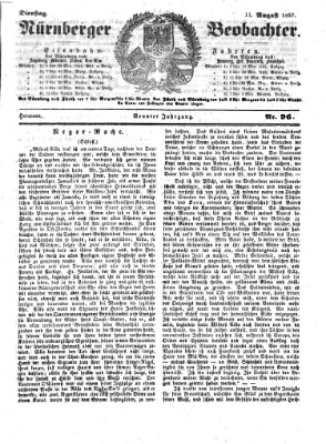 Nürnberger Beobachter Dienstag 11. August 1857