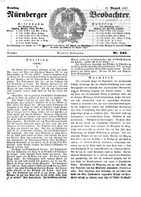 Nürnberger Beobachter Samstag 22. August 1857