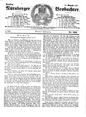 Nürnberger Beobachter Samstag 29. August 1857