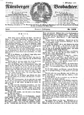 Nürnberger Beobachter Samstag 3. Oktober 1857