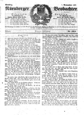 Nürnberger Beobachter Samstag 7. November 1857