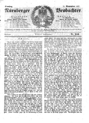 Nürnberger Beobachter Dienstag 24. November 1857