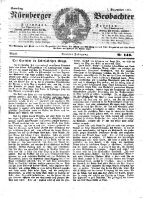 Nürnberger Beobachter Samstag 5. Dezember 1857