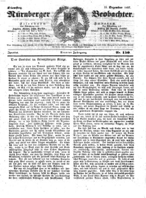 Nürnberger Beobachter Dienstag 15. Dezember 1857