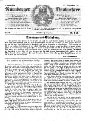 Nürnberger Beobachter Donnerstag 17. Dezember 1857