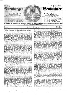 Nürnberger Beobachter Dienstag 5. Januar 1858