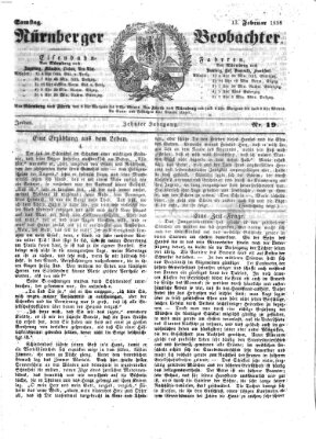 Nürnberger Beobachter Samstag 13. Februar 1858