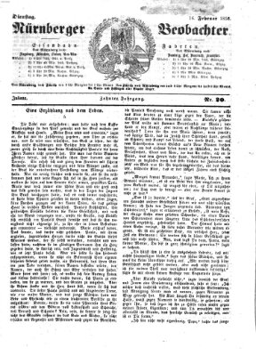 Nürnberger Beobachter Dienstag 16. Februar 1858