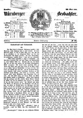 Nürnberger Beobachter Samstag 29. Mai 1858