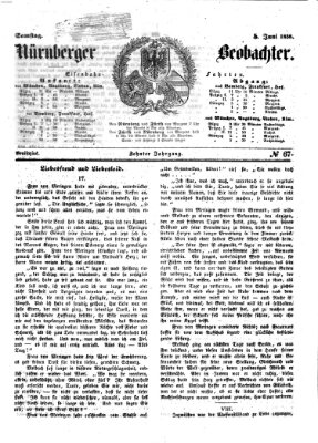 Nürnberger Beobachter Samstag 5. Juni 1858