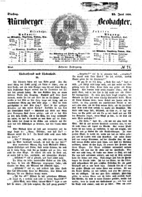 Nürnberger Beobachter Dienstag 15. Juni 1858