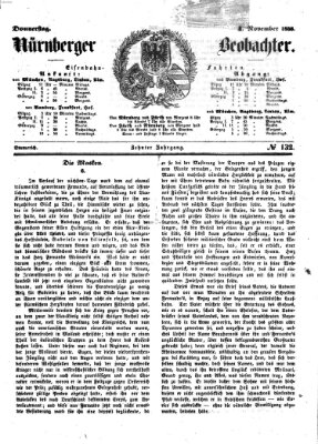 Nürnberger Beobachter Donnerstag 4. November 1858