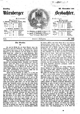 Nürnberger Beobachter Samstag 27. November 1858