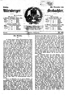 Nürnberger Beobachter Dienstag 30. November 1858