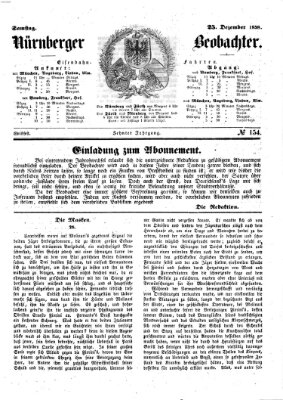 Nürnberger Beobachter Samstag 25. Dezember 1858