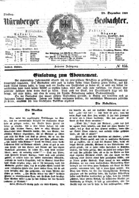 Nürnberger Beobachter Dienstag 28. Dezember 1858