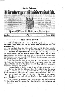 Nürnberger Kladderadatsch (Nürnberger Beobachter) Samstag 1. Januar 1859