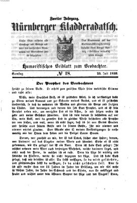 Nürnberger Kladderadatsch (Nürnberger Beobachter) Samstag 23. Juli 1859