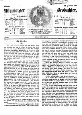 Nürnberger Beobachter Dienstag 11. Januar 1859