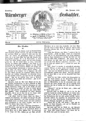 Nürnberger Beobachter Samstag 15. Januar 1859