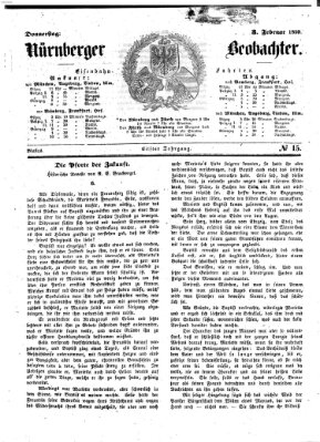 Nürnberger Beobachter Donnerstag 3. Februar 1859