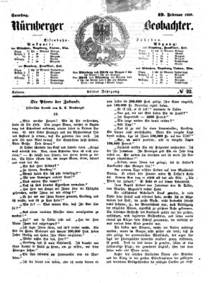 Nürnberger Beobachter Samstag 19. Februar 1859