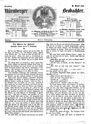 Nürnberger Beobachter Samstag 9. April 1859