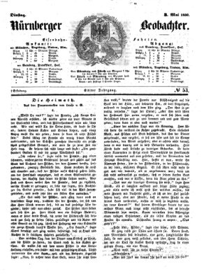 Nürnberger Beobachter Dienstag 3. Mai 1859