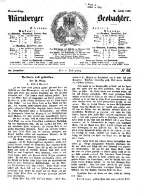 Nürnberger Beobachter Donnerstag 2. Juni 1859