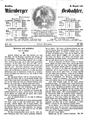 Nürnberger Beobachter Samstag 6. August 1859