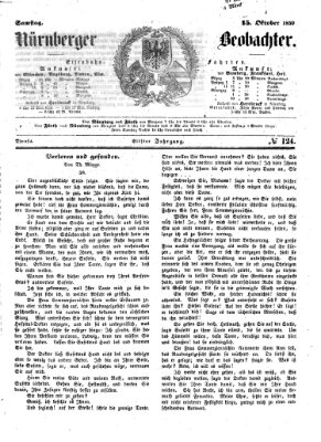 Nürnberger Beobachter Samstag 15. Oktober 1859