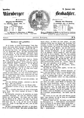 Nürnberger Beobachter Samstag 7. Januar 1860