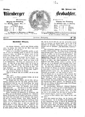 Nürnberger Beobachter Dienstag 21. Februar 1860