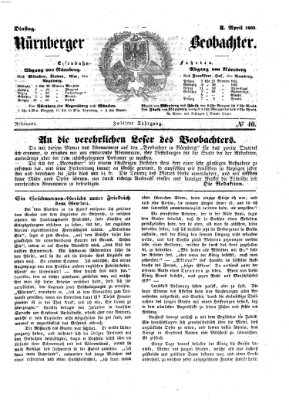 Nürnberger Beobachter Dienstag 3. April 1860