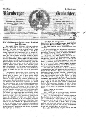 Nürnberger Beobachter Samstag 7. April 1860