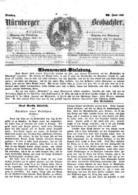 Nürnberger Beobachter Dienstag 26. Juni 1860