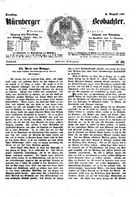 Nürnberger Beobachter Samstag 4. August 1860