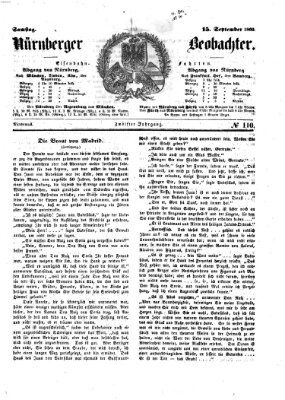 Nürnberger Beobachter Samstag 15. September 1860