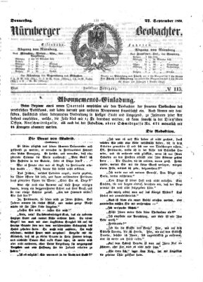 Nürnberger Beobachter Donnerstag 27. September 1860