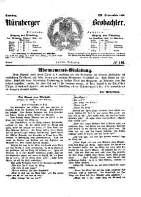 Nürnberger Beobachter Samstag 29. September 1860