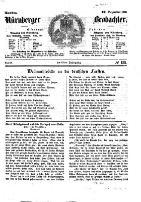 Nürnberger Beobachter Samstag 22. Dezember 1860