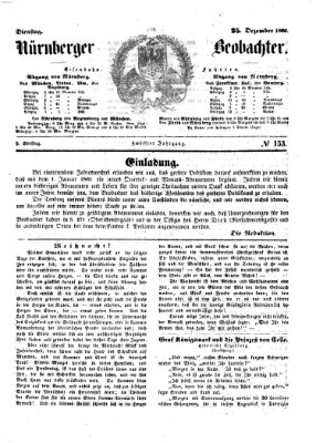 Nürnberger Beobachter Dienstag 25. Dezember 1860