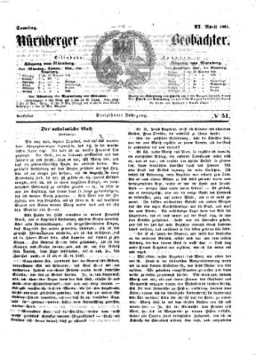 Nürnberger Beobachter Samstag 27. April 1861