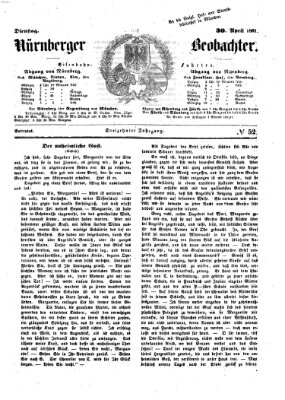 Nürnberger Beobachter Dienstag 30. April 1861