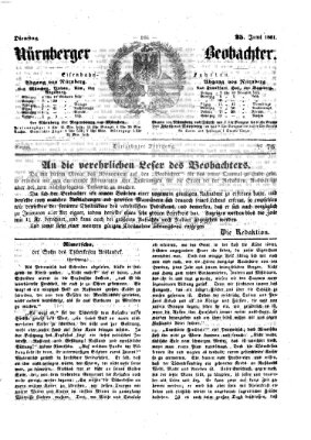 Nürnberger Beobachter Dienstag 25. Juni 1861