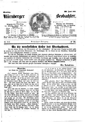 Nürnberger Beobachter Samstag 29. Juni 1861