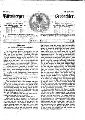 Nürnberger Beobachter Dienstag 16. Juli 1861