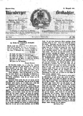 Nürnberger Beobachter Donnerstag 1. August 1861