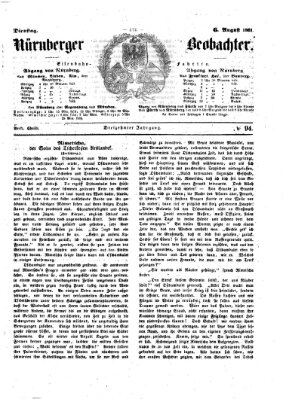 Nürnberger Beobachter Dienstag 6. August 1861